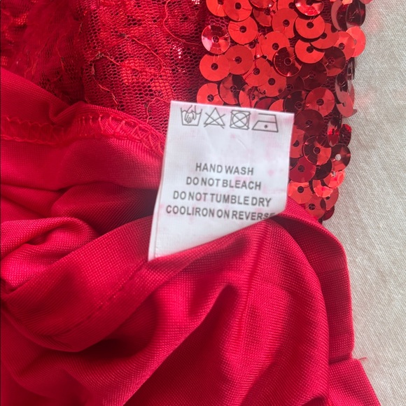 Red Sequin Strappy Dress - Picture 6 of 6